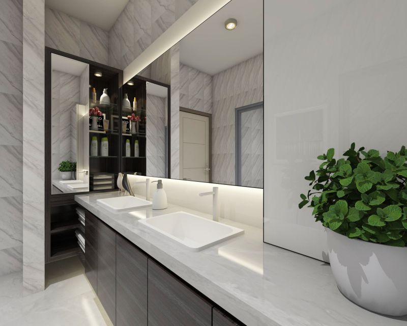 Modern Vanity and Mirror
